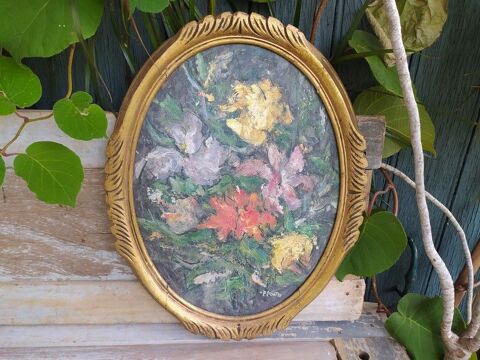 Tableau Peinture Florale Signée P. Croutte 
65 Loches (37)