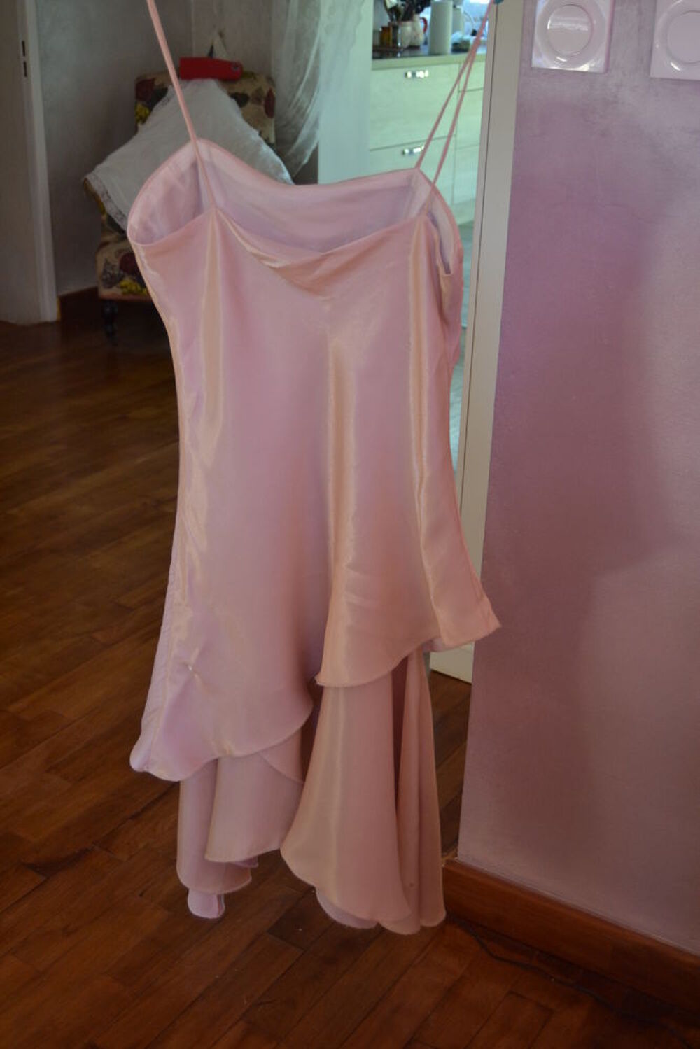 ROBE SAUMON CLAIR AVEC FOULARD Vêtements