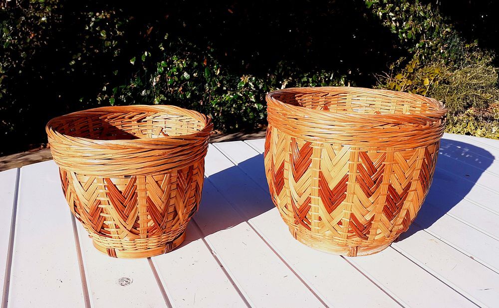 2 Cache-Pots ( corbeilles) Bambou &amp; Osier Dcoration