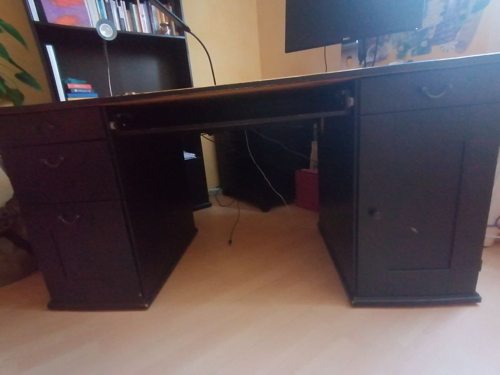 Bureau de qualit&eacute; en bois noir Meubles
