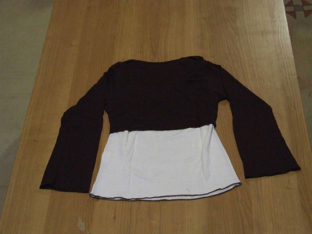 Tee-shirt manches longues, Marron et &eacute;cru, 8&nbsp;ans Vêtements enfants