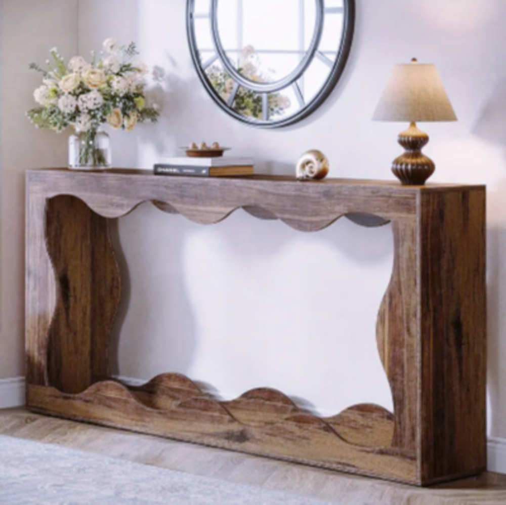 Console bois sculpt&eacute; ? Style naturel et courbes ondul&eacute;es Meubles