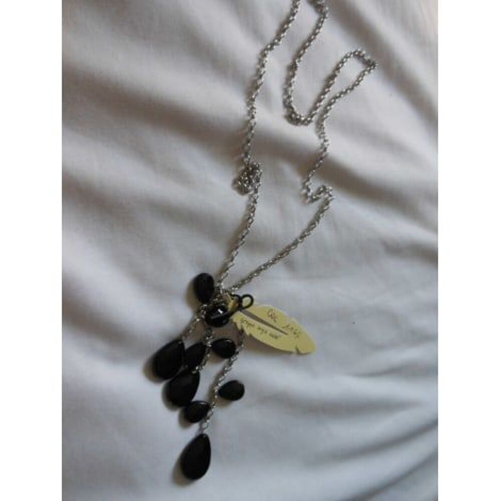 ZABOK COLLIER PENDENTIF ACIER onyx, quartz ou perles nacre Bijoux et montres