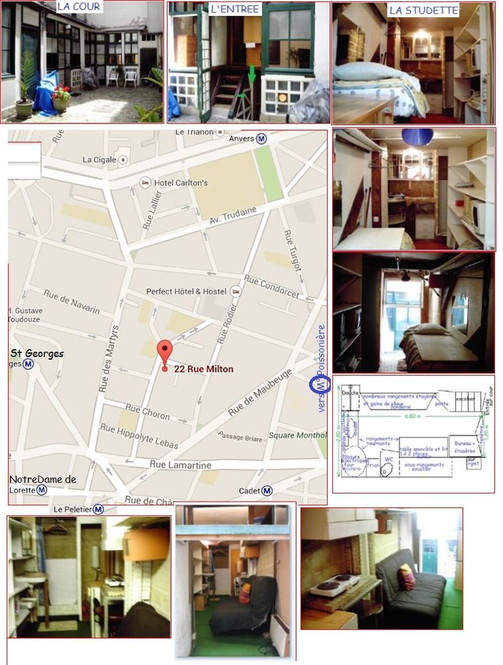 Appartement a louer paris-9e-arrondissement - 1 pièce(s) - 11 m2 - Surfyn