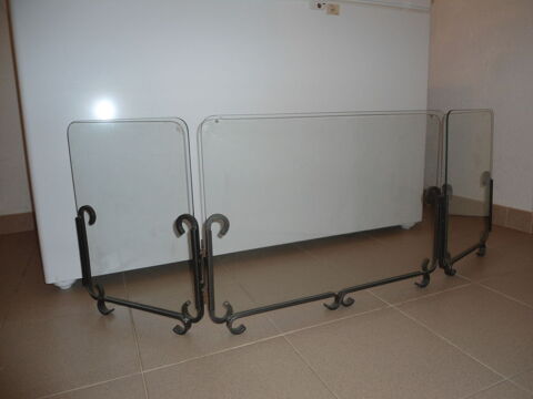 PARE FEU DE CHEMINEE EN VERRE ET FER FORGE 3 VANTAUX 0 Viarmes (95)