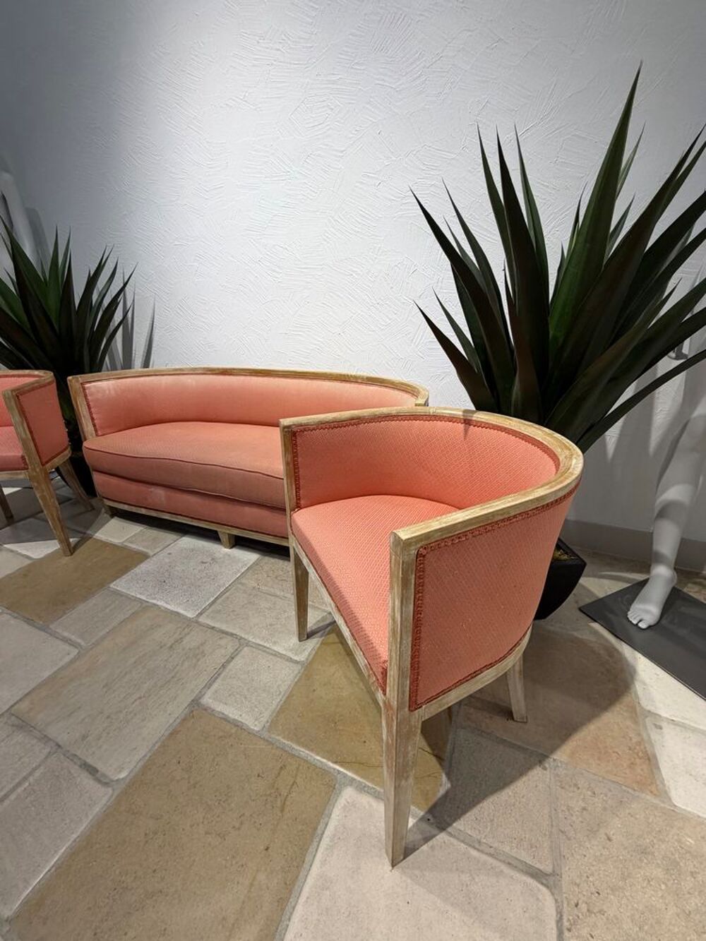 Salon vintage €" Canap&eacute; 2 places et 2 fauteuils assortis Meubles