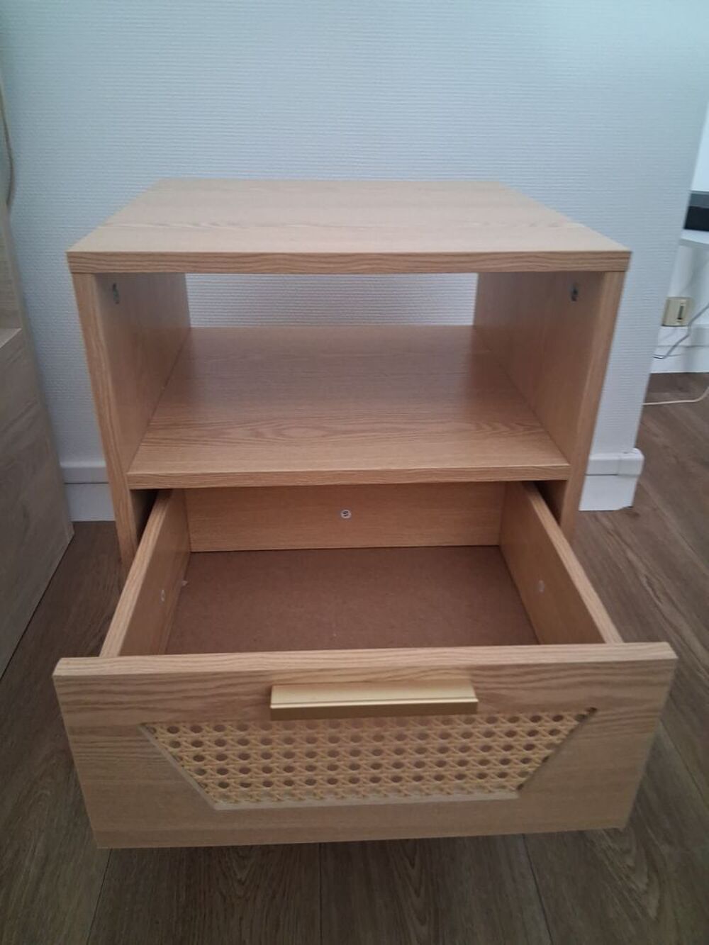 Chevet bois rotin style scandinave Meubles