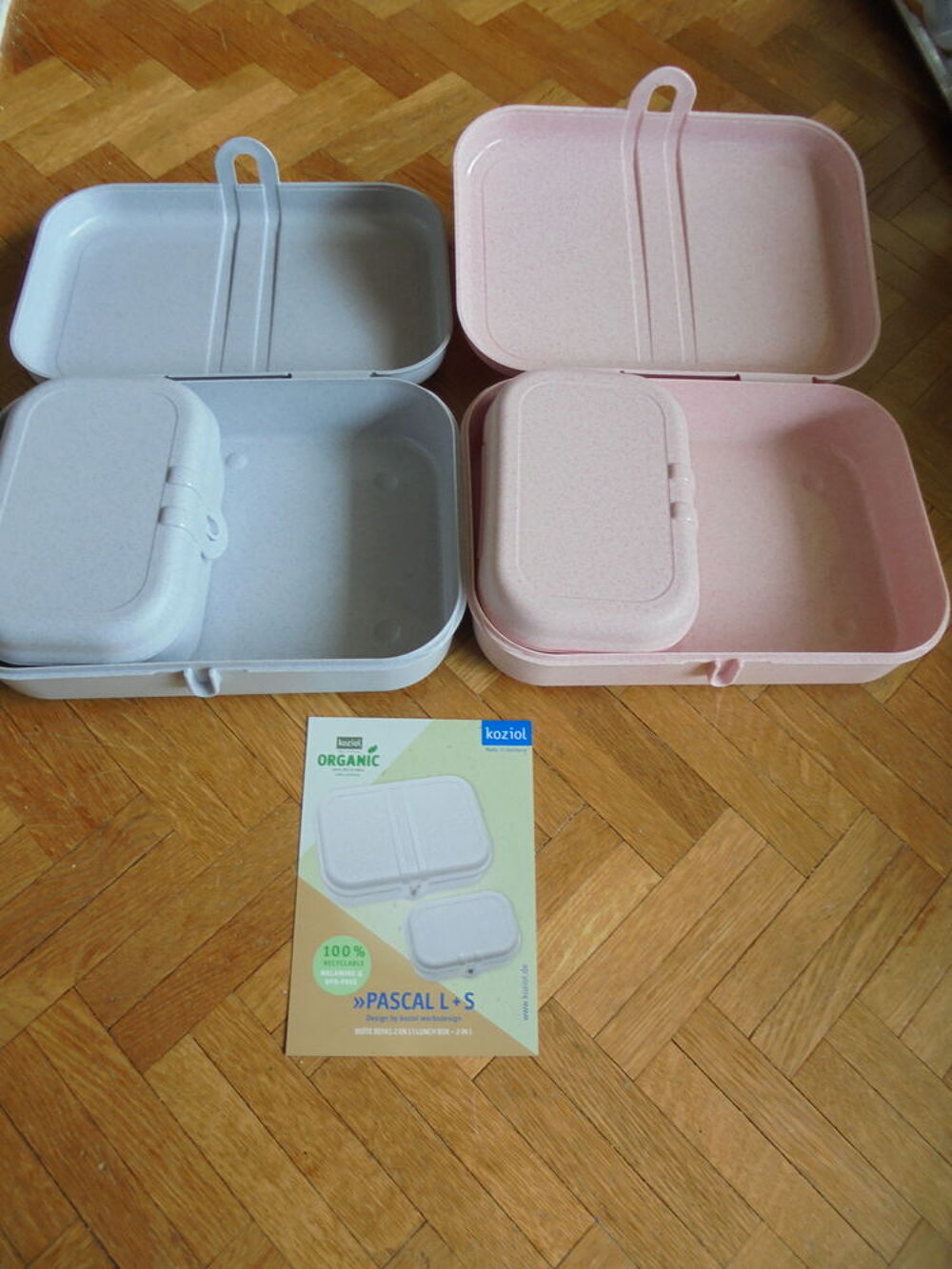2 ensemble de 2 boites repas 2 en 1 Koziol (100) Cuisine