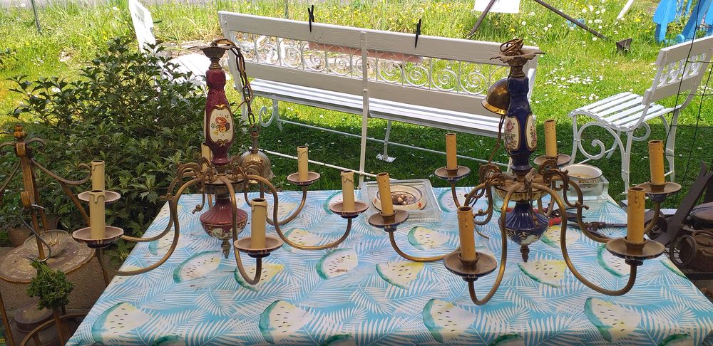 2 lustres ancien en porcelaine Electrom�nager