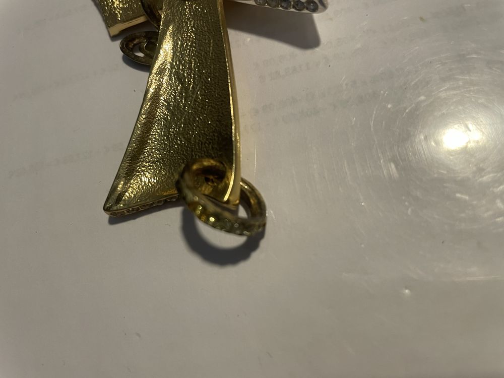 Collier souple Croix bicolore polie dor&eacute;e Argent&eacute;e C.LACROIX Bijoux et montres