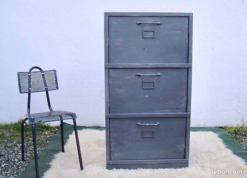 Ancien Meuble industriel 3 clapets basculant 1950 Meubles