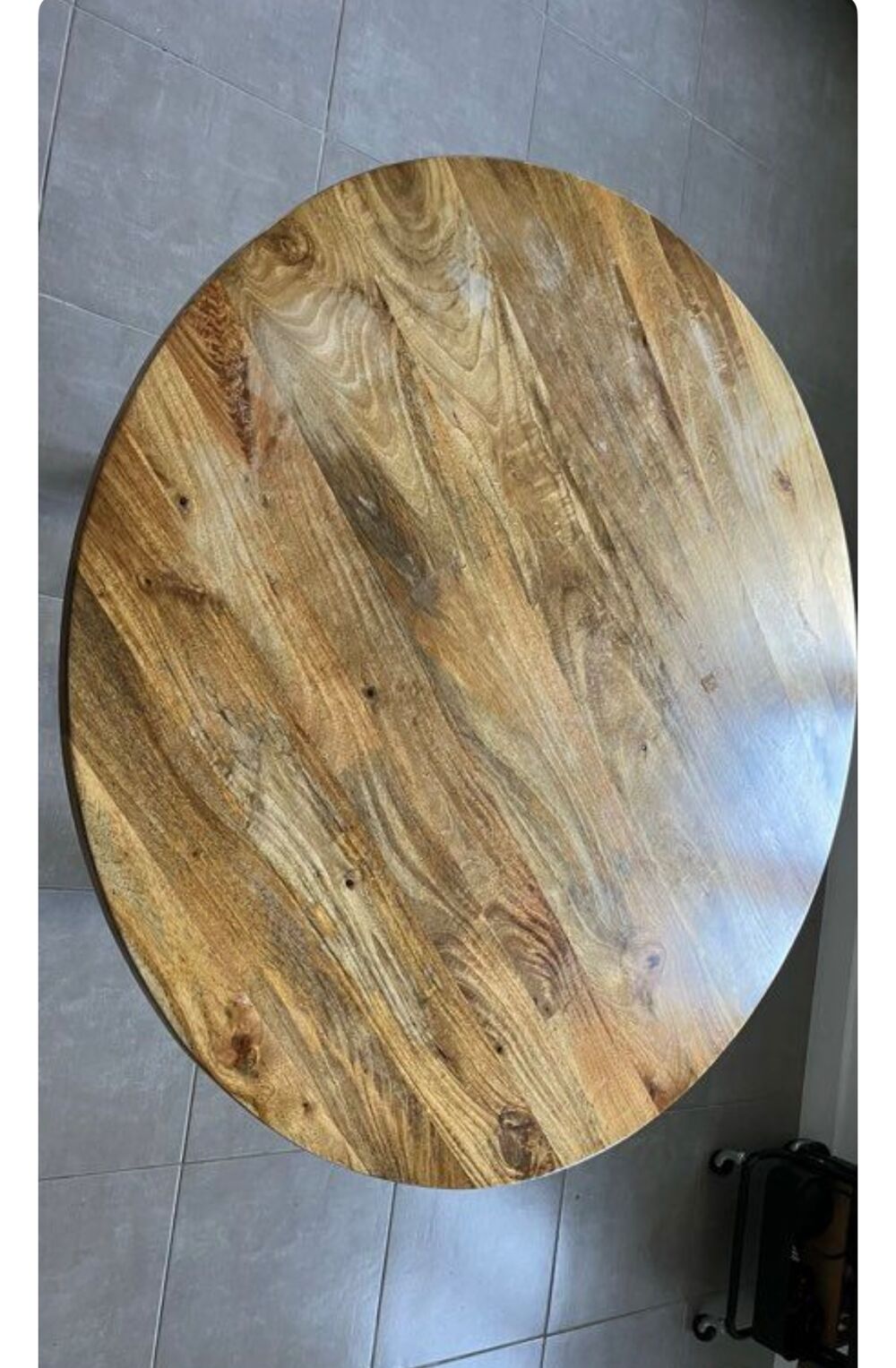Table ronde plateau bois pieds acier Meubles