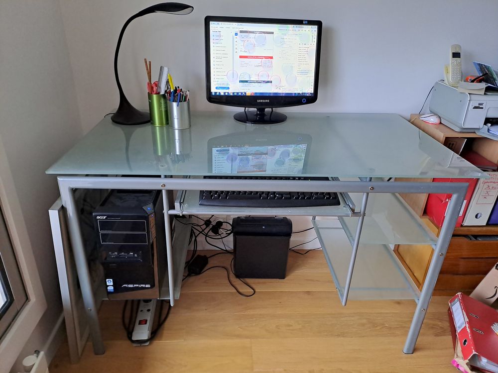 bureau verre SANDY mod&egrave;le VISION Meubles