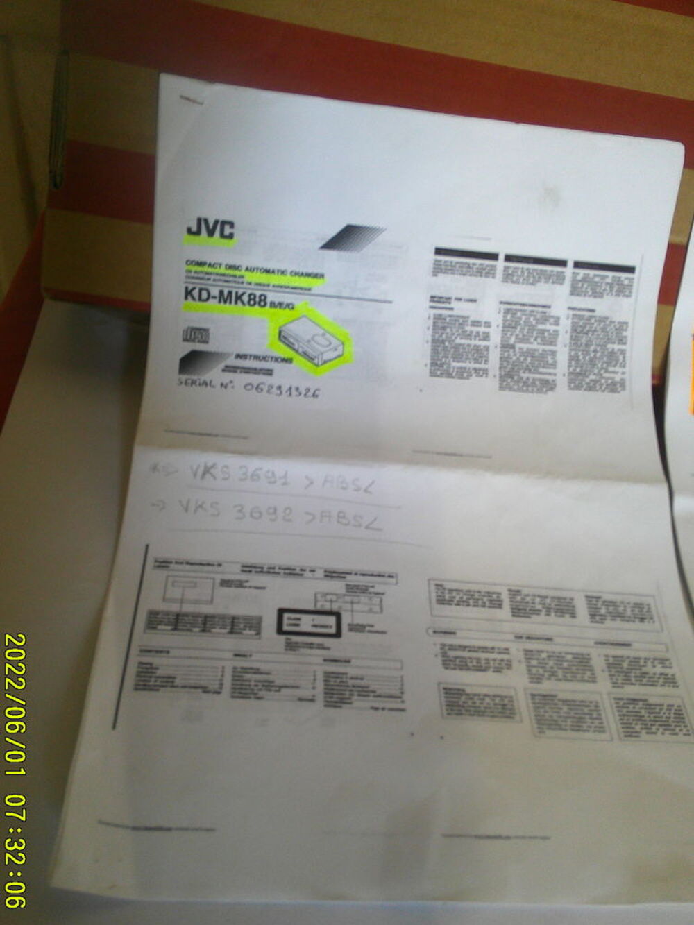  radio cassette receiver - CD . JVC . KS- RT 650 R - RDS Audio et hifi