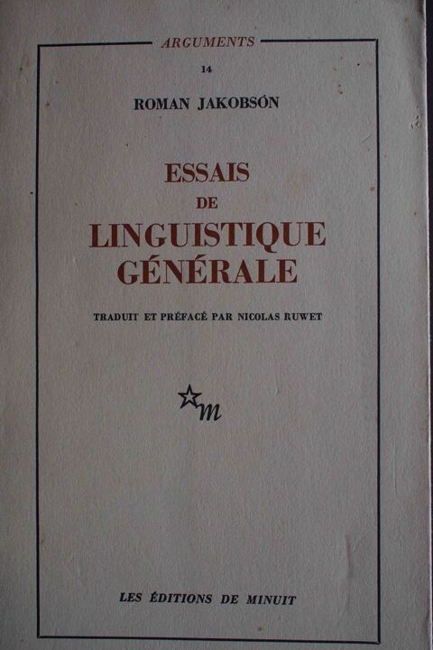 ESSAIS DE LINGUISTIQUE GENERALE 10 Rennes (35)