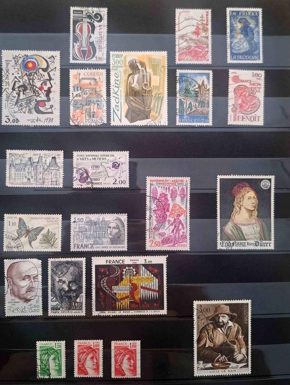 S&eacute;rie de timbres de collection de France E 