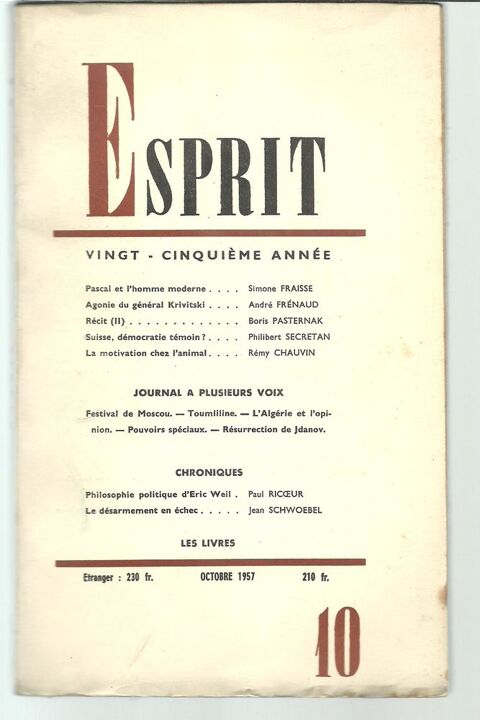ESPRIT 25e anne, n 10 -octobre 1957 6 Montauban (82)