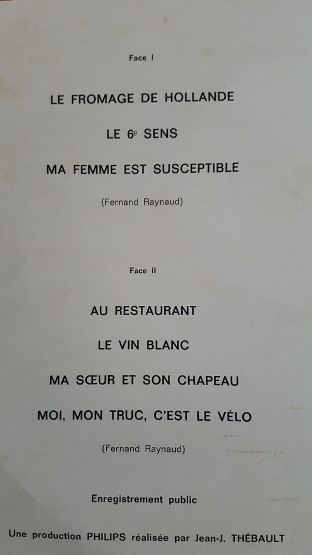 FERNAND RAYNAUD CD et vinyles