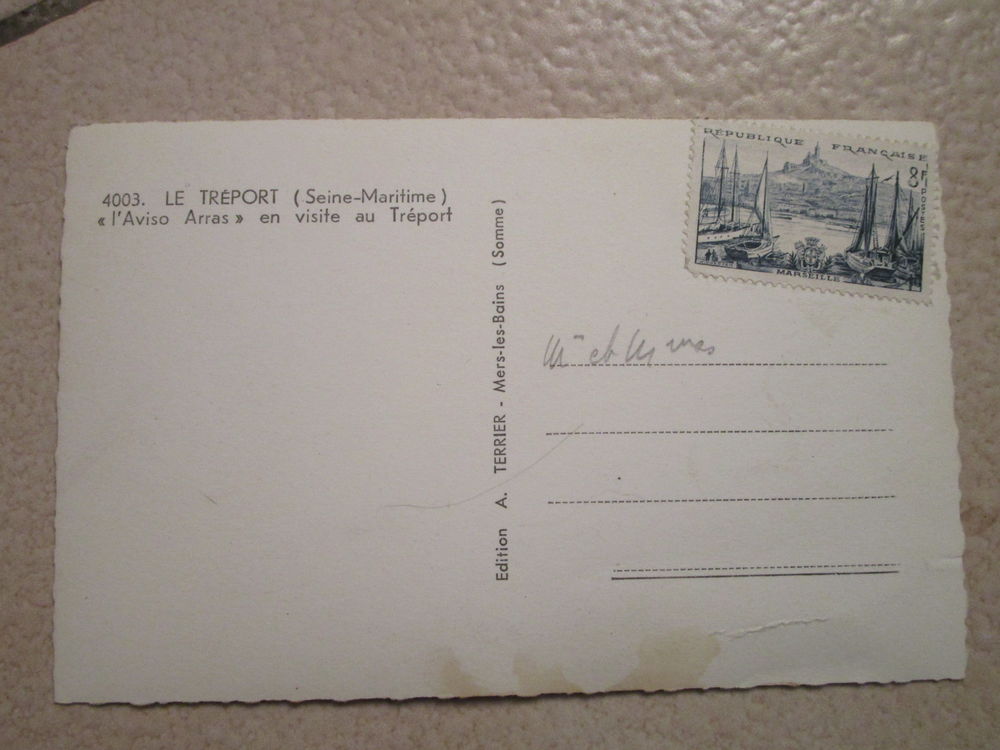 VIEILLE CARTE POSTALE"AVISO--BATEAU MILITAIRE" 