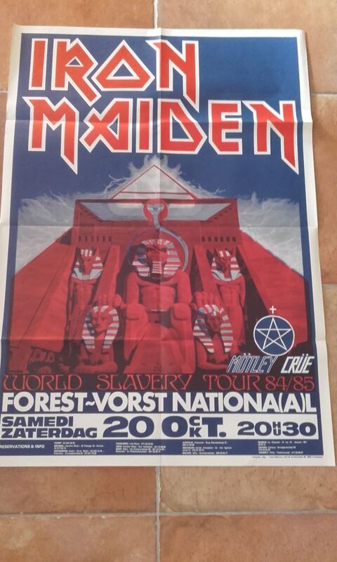 Iron Maiden / M�tley Cr�e : Affiche Originale Concert Bruxel 200 Angers (49)