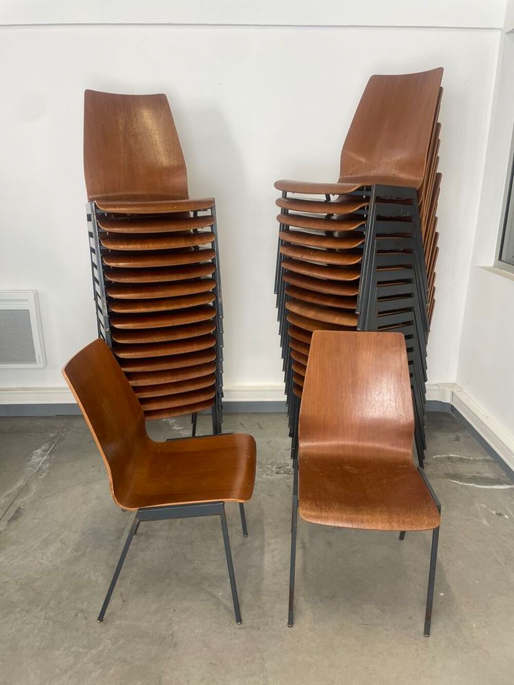 Chaises vintage bois acier bistrot caf&eacute; LIVRAISON POSSIBLE Meubles