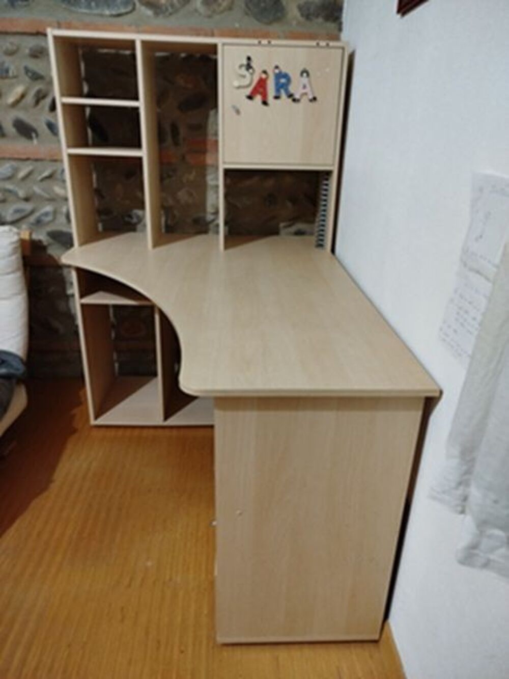 AV Bureau d'angle en bois clair Meubles