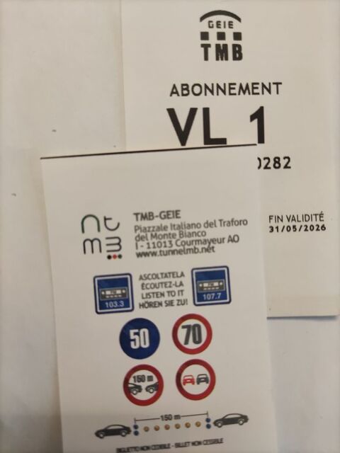 Pass tunnel mont blanc 30 Annecy (74)