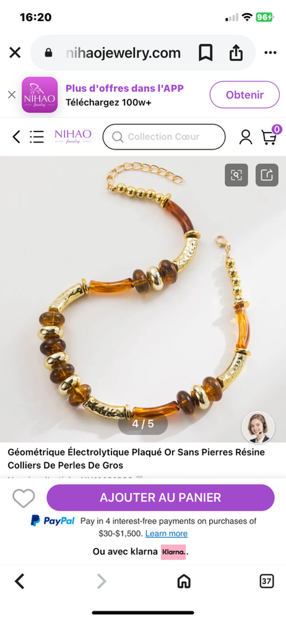 Colliers diverses couleurs Bijoux et montres