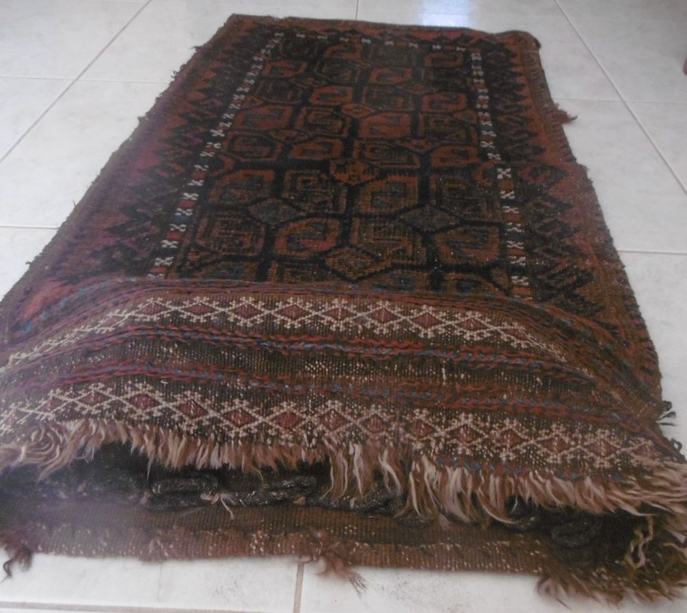 Tapis de selle Iran fait main, parfait &eacute;tat, 110x56 Décoration