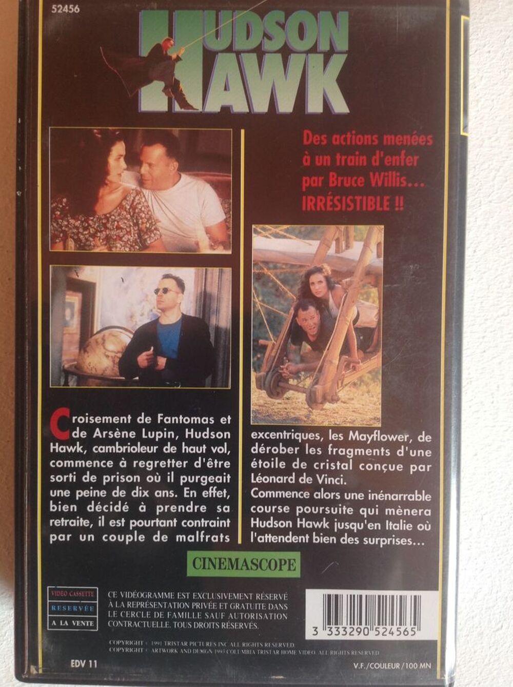 HUDSON HAWK BRUCE WILLIS K7 VID&Eacute;O Envoi Possible
DVD et blu-ray