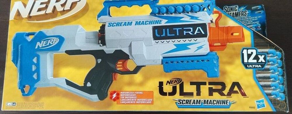 Rare Nerf Ultra Scream Machine motoris&eacute; + pack 60 fl&eacute;chettes Jeux / jouets