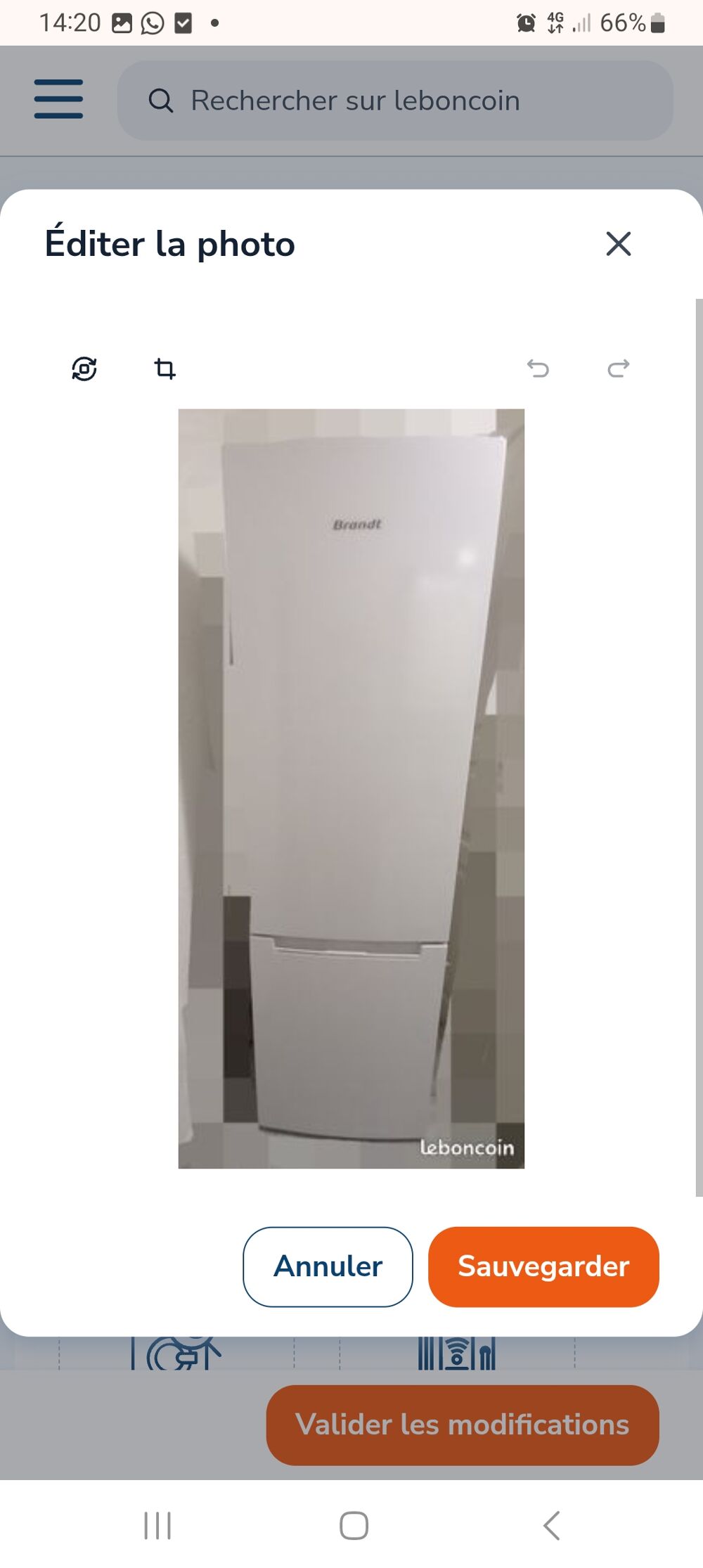 r&eacute;frig&eacute;rateur combin&eacute; BRANDT Electroménager