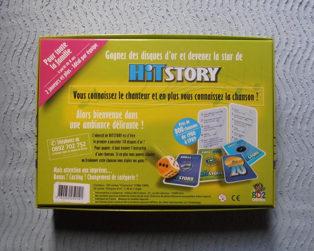 Coffret jeu de soci&eacute;t&eacute; Hit story, le jeu des chansons, Ann&eacute;e Jeux / jouets