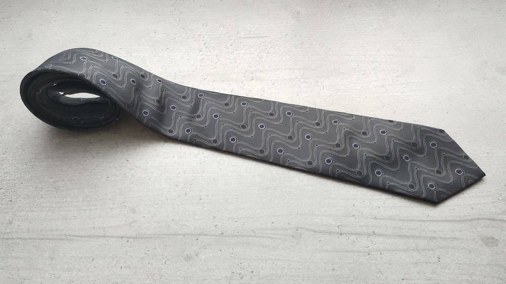 Cravate Brice 100% Soie - Gris Anthracite &agrave; Motifs Graphique Vêtements