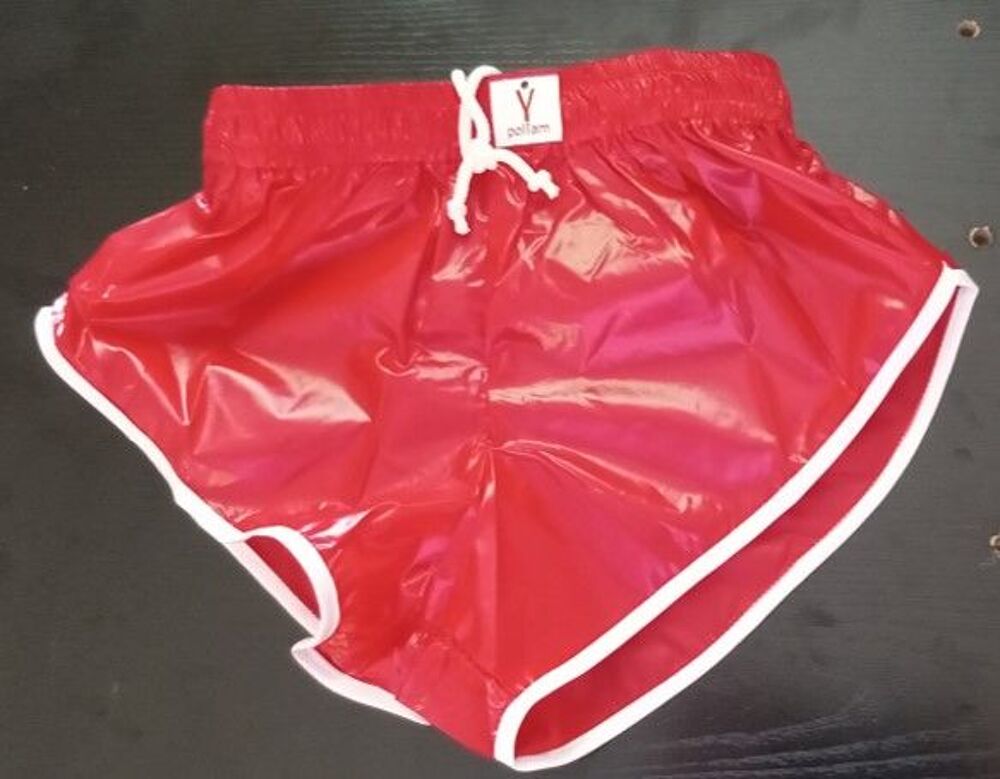 Short vintage nylon polyamide Rouge/blanc 3 sizes S M L/XL Vêtements