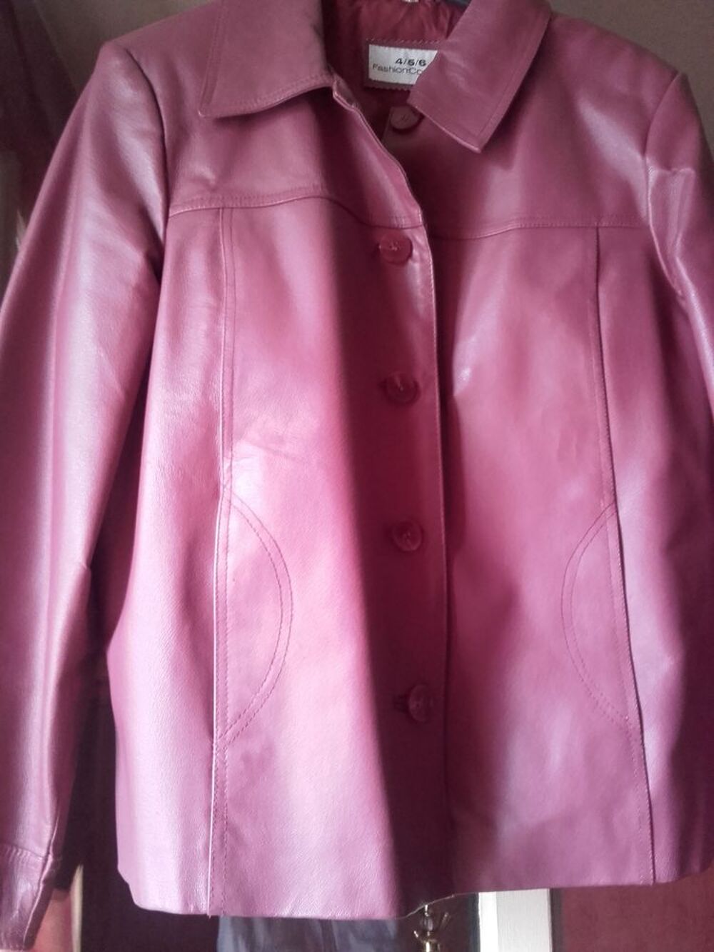 veste en simili cuir fushia Vêtements