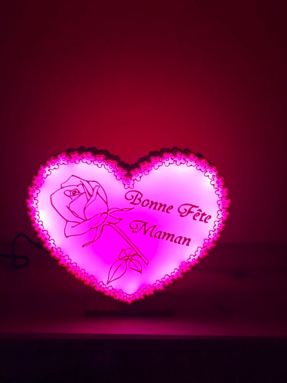 Lampe FETE des MERES eclairage leds couleurs usb Décoration