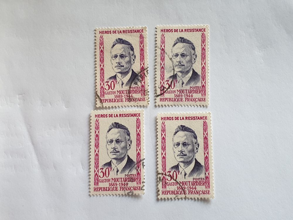 Timbre france r&eacute;sistance Gaston Moutardier 1959 - 0.72 eur
