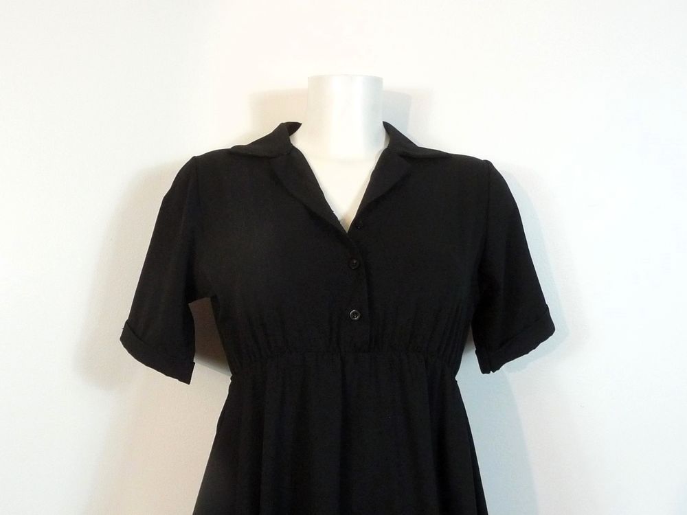 Robe/ Tunique Noir Manches Courtes Ceinture- New Collection Vêtements