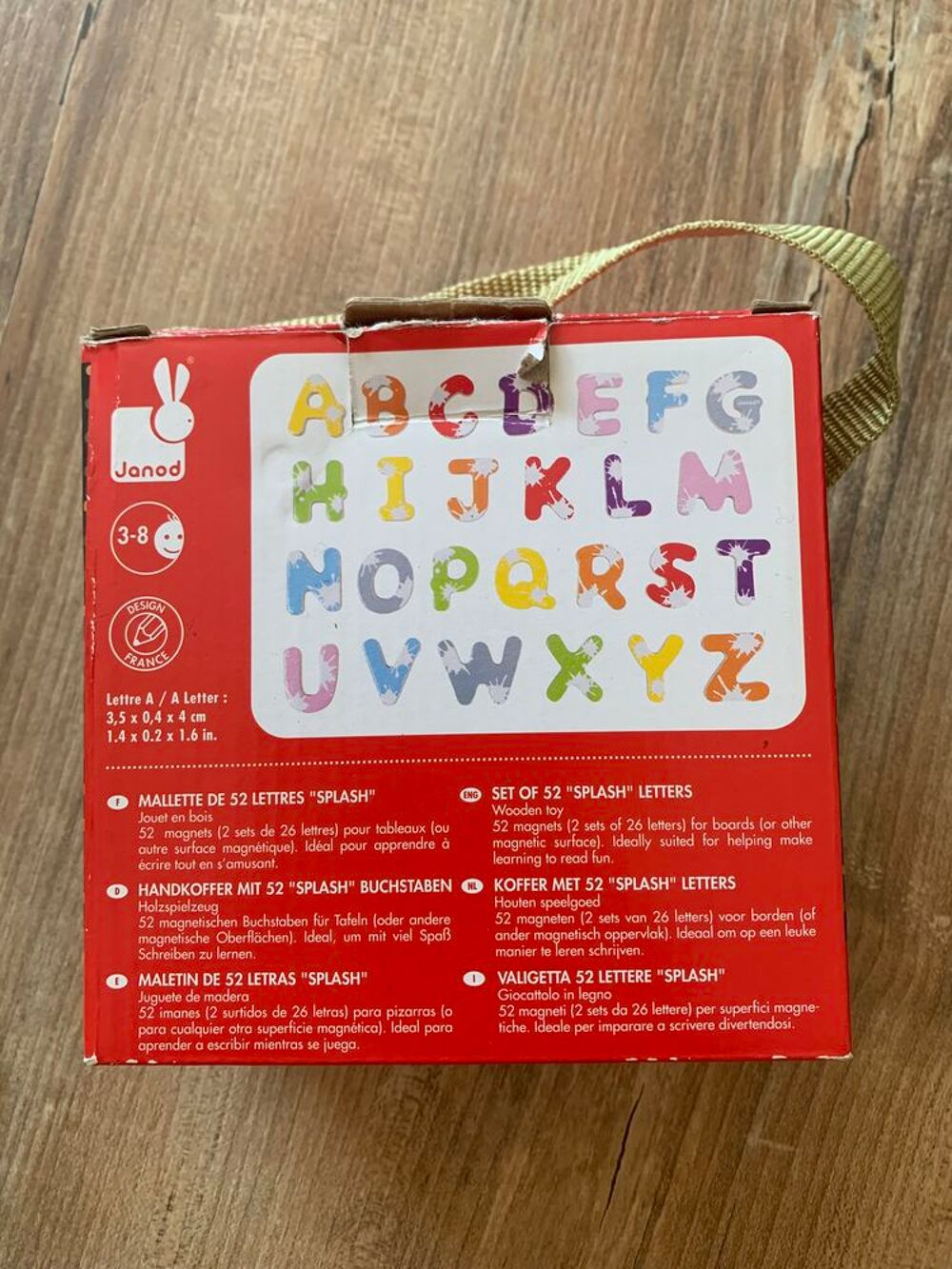 Mallette jeu en bois Janod " 52 lettres ma Jeux / jouets