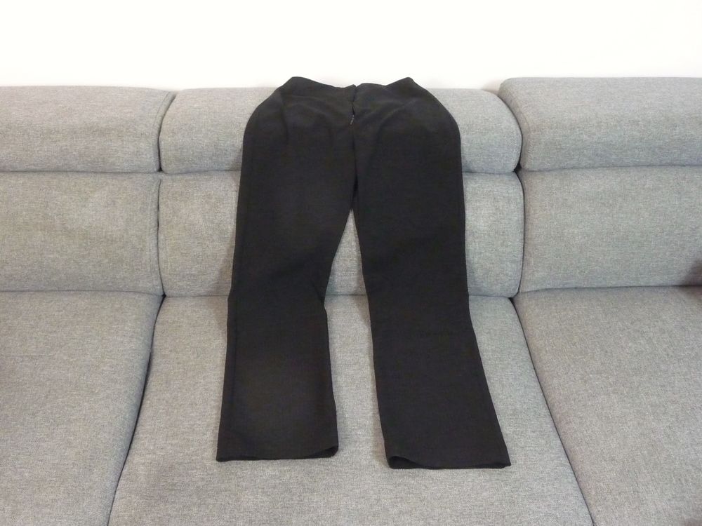Pantalon Droit Noir &agrave; Fines Rayures Noir- Yumi Mazao Vêtements