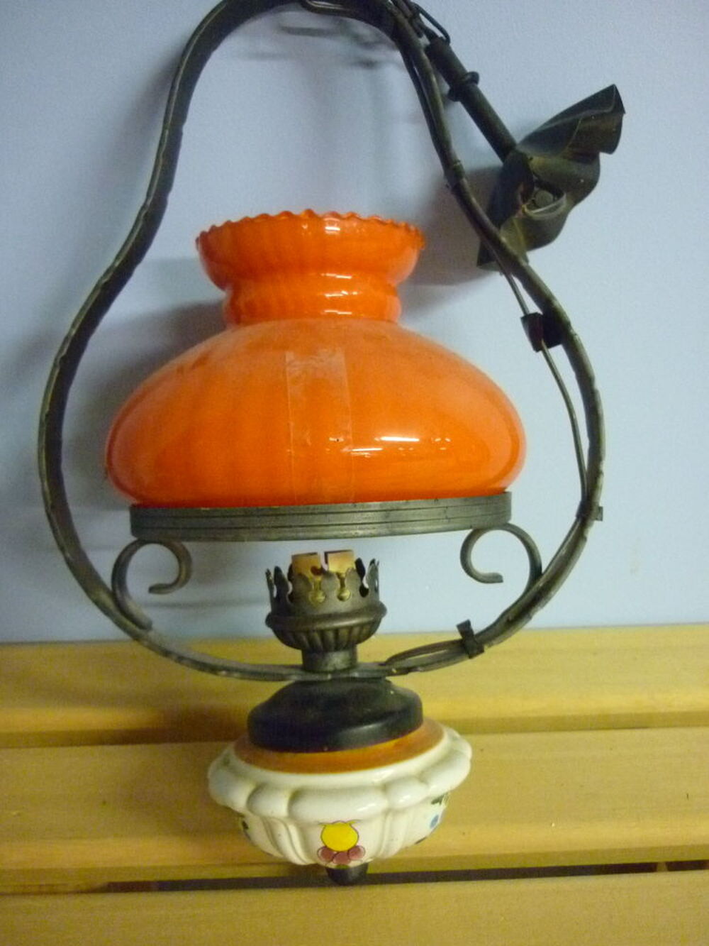 Suspension globe orange Décoration
