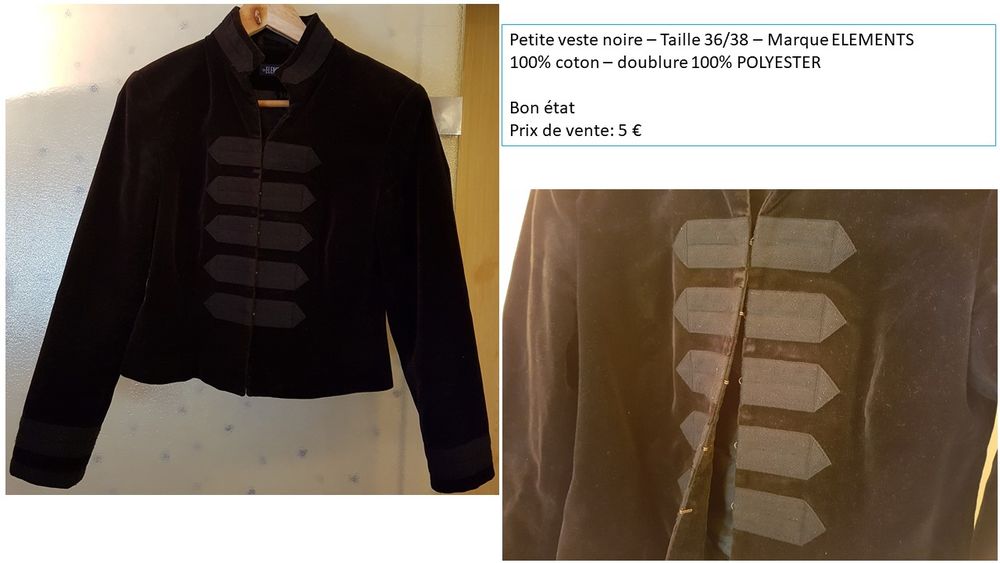 Petite veste noire ? Taille 36/38 Vêtements