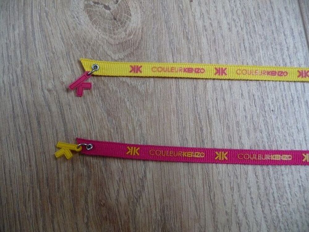 2 rubans Collector KENZO jaune et fuchsia NEUFS 