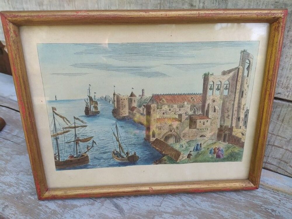 Ancienne Gravure Vue d'Optique La Major de Marseille 