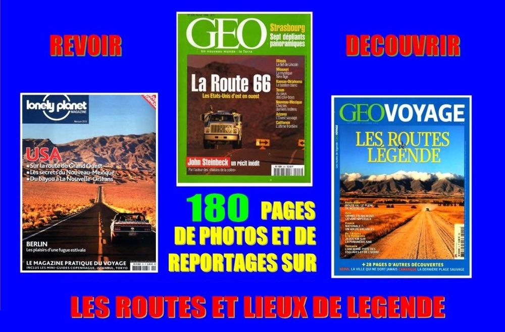 LA ROUTE 66 - g&eacute;o - LIEUX DE L&Eacute;GENDE / prixporcompris Livres et BD