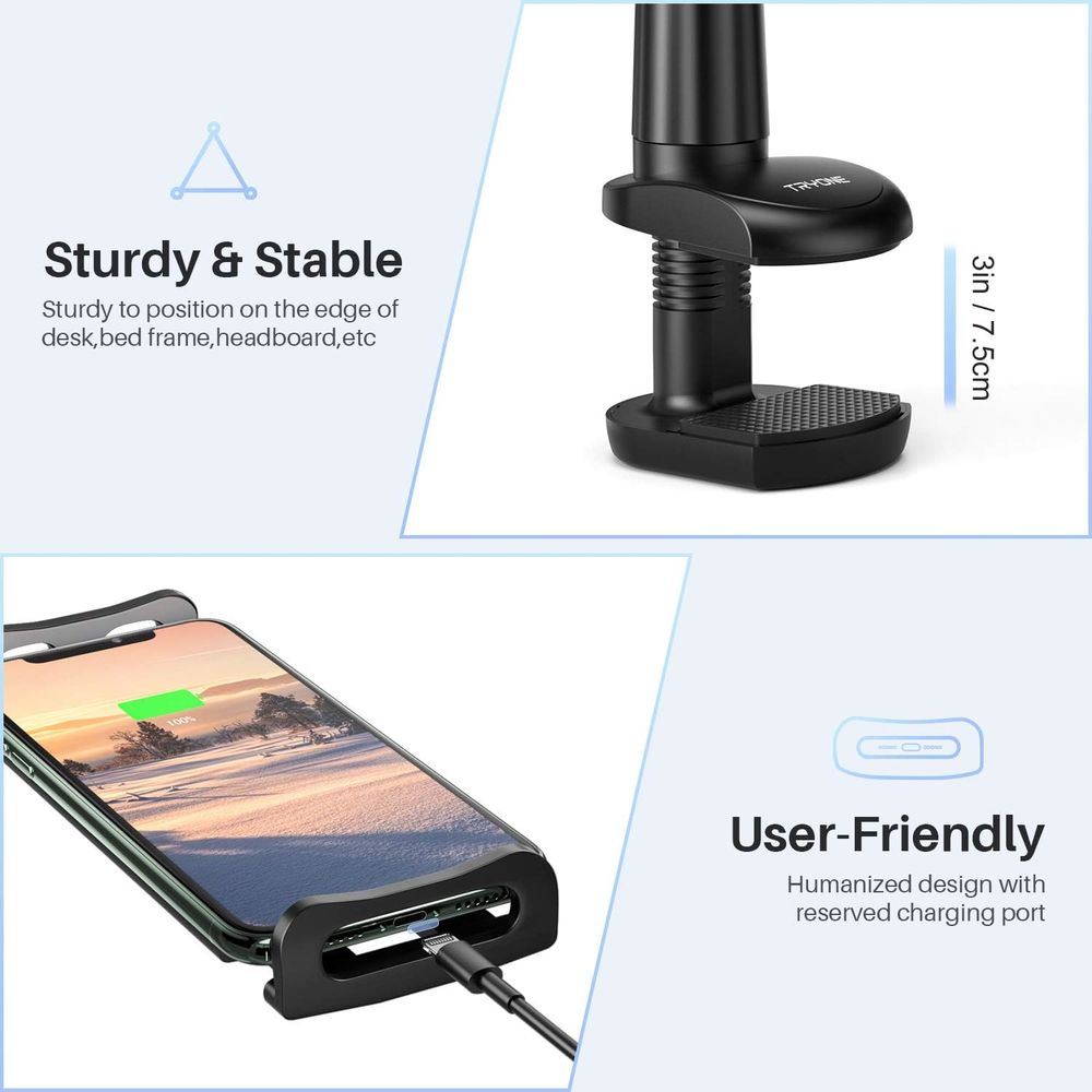 Support Tablette avec col de Cygne R&eacute;glable - 76 cm de Long Téléphones et tablettes