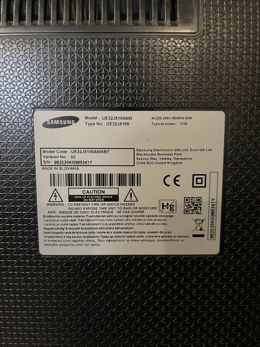 t&eacute;l&eacute;viseur Samsung led TV 80cm Photos/Video/TV
