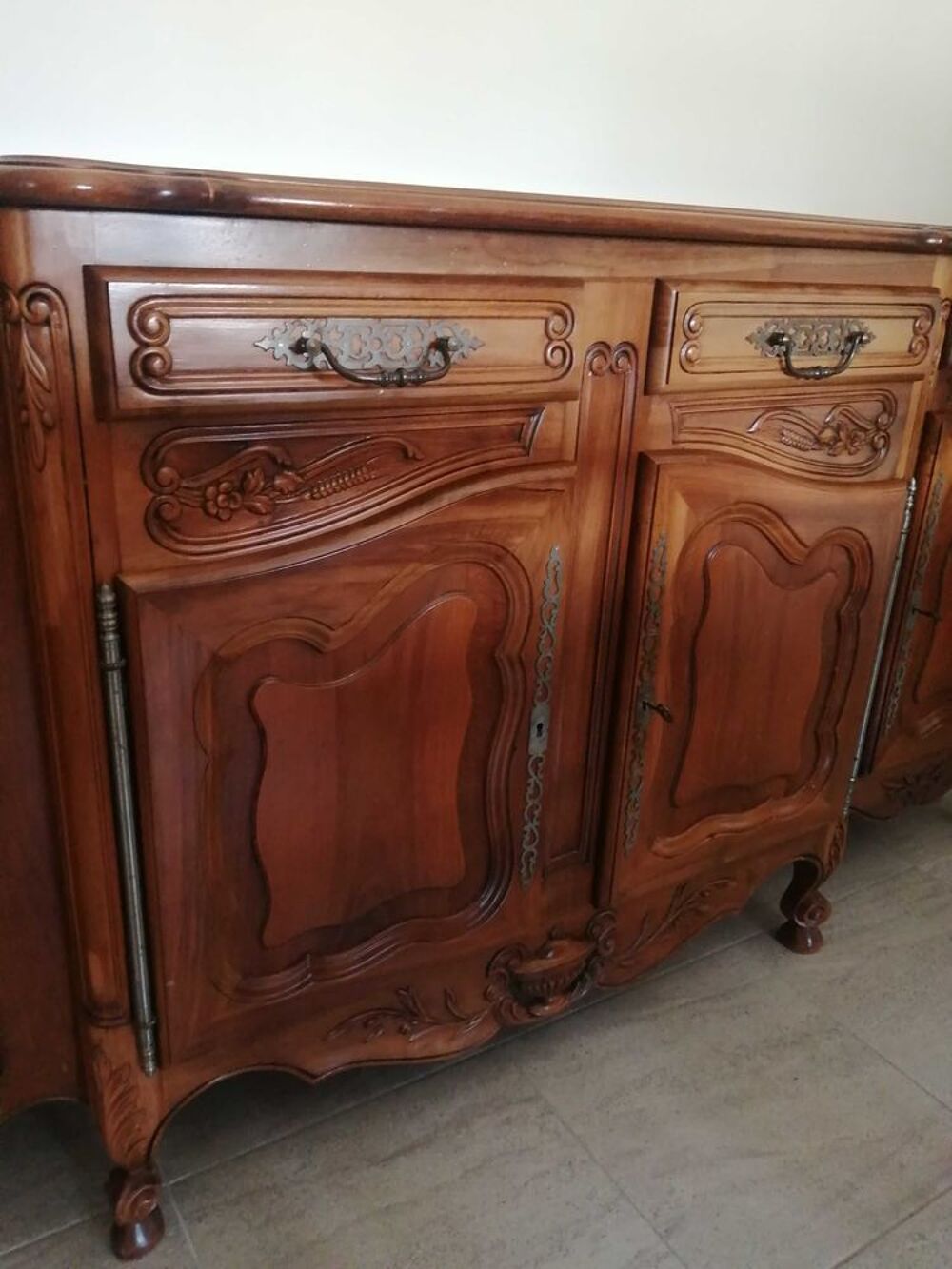 enfilade Proven&ccedil;ale 4 portes Merisier Meubles