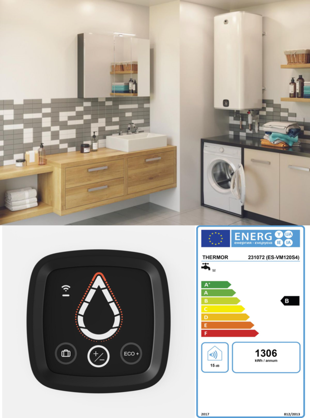 Chauffe-eau connect&eacute; Thermor MALICIO 3 120L plat Neuf Electroménager